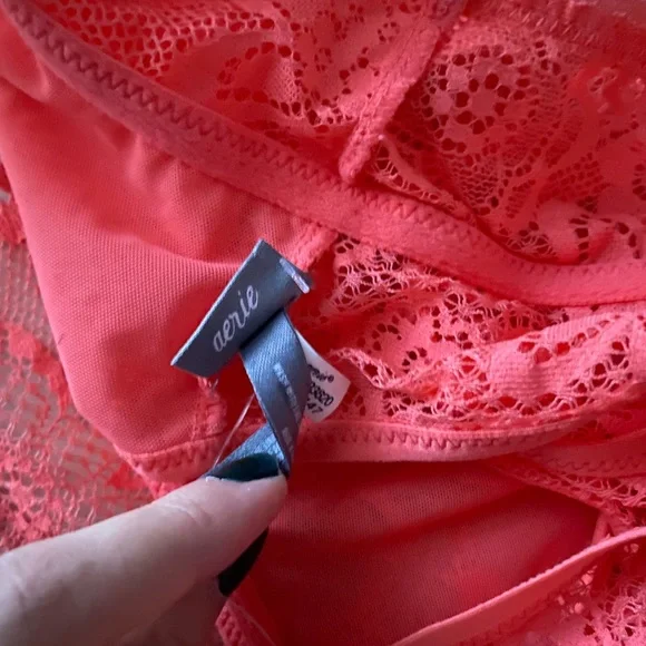 NWOT Aerie bohemian lace red orange racerback bralette / crop top - Picture 7 of 7